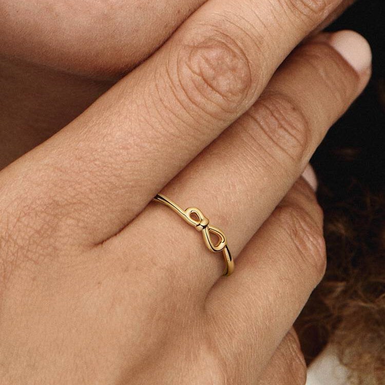 14ct Gold on Silver Infinity Knot Pandora Ring