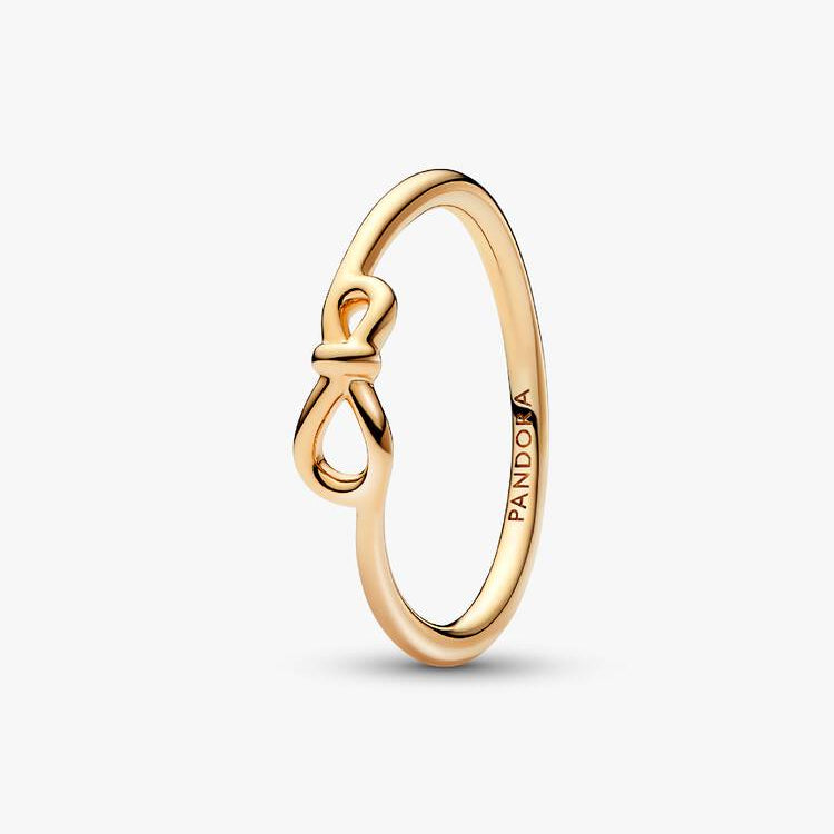 14ct Gold on Silver Infinity Knot Pandora Ring