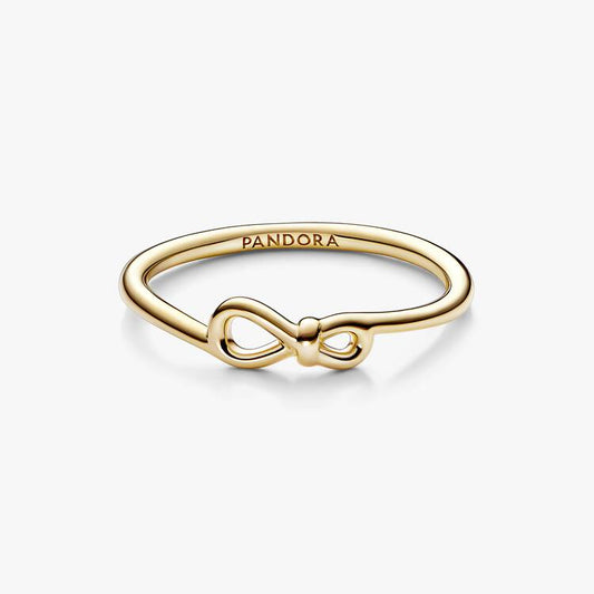 14ct Gold on Silver Infinity Knot Pandora Ring
