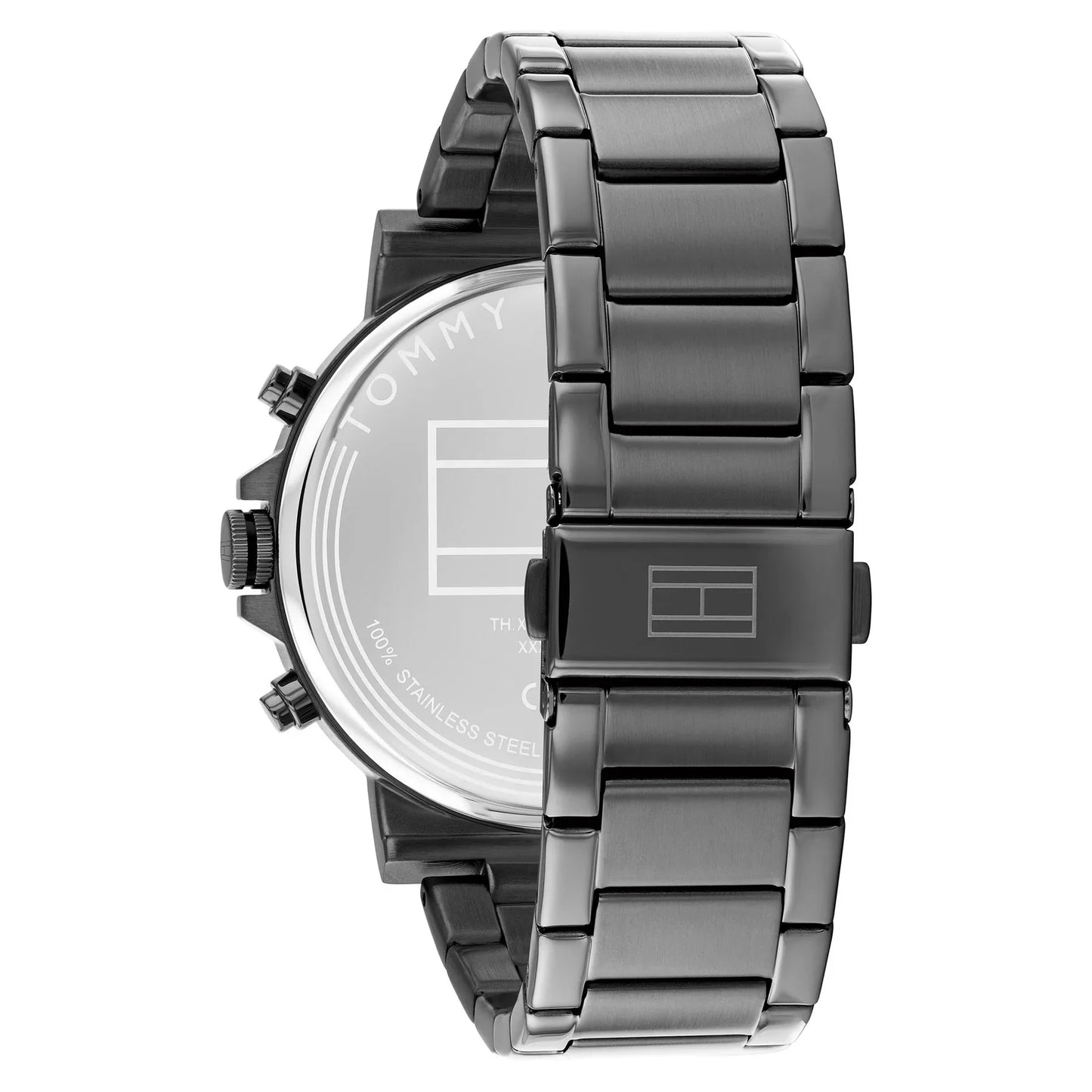 TOMMY HILFIGER CHRONOGRAPH GENTS GUN METAL STAINLESS STEEL WATCH