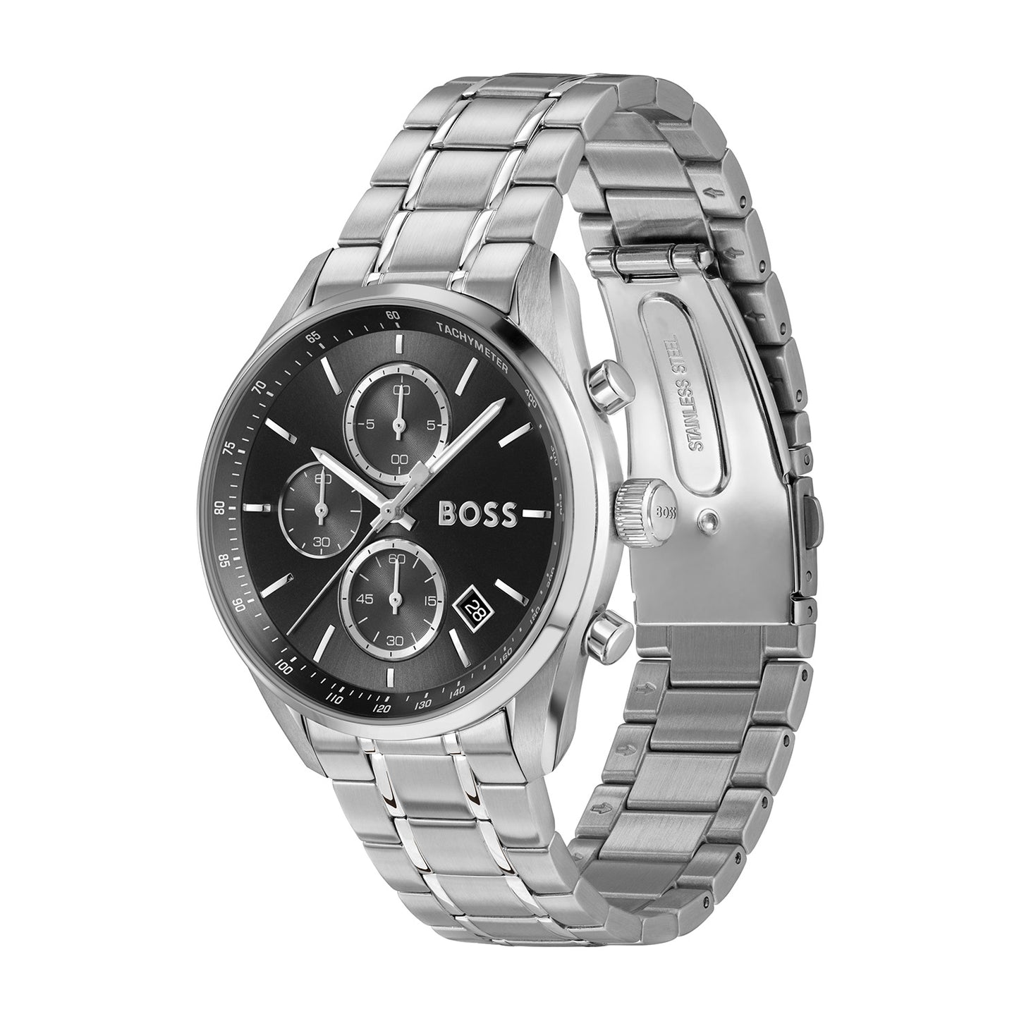 BOSS BLACK DIAL CHRONOGRAPH GENTS STAINLESS STEEL WATCH
