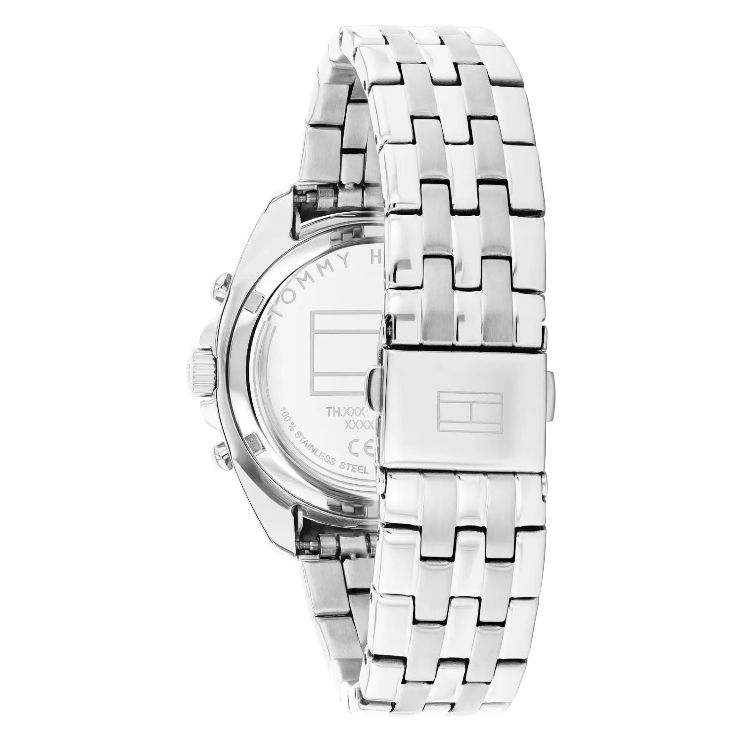 TOMMY HILFIGER CHRONO PAVE LADIES STAINLESS STEEL WATCH
