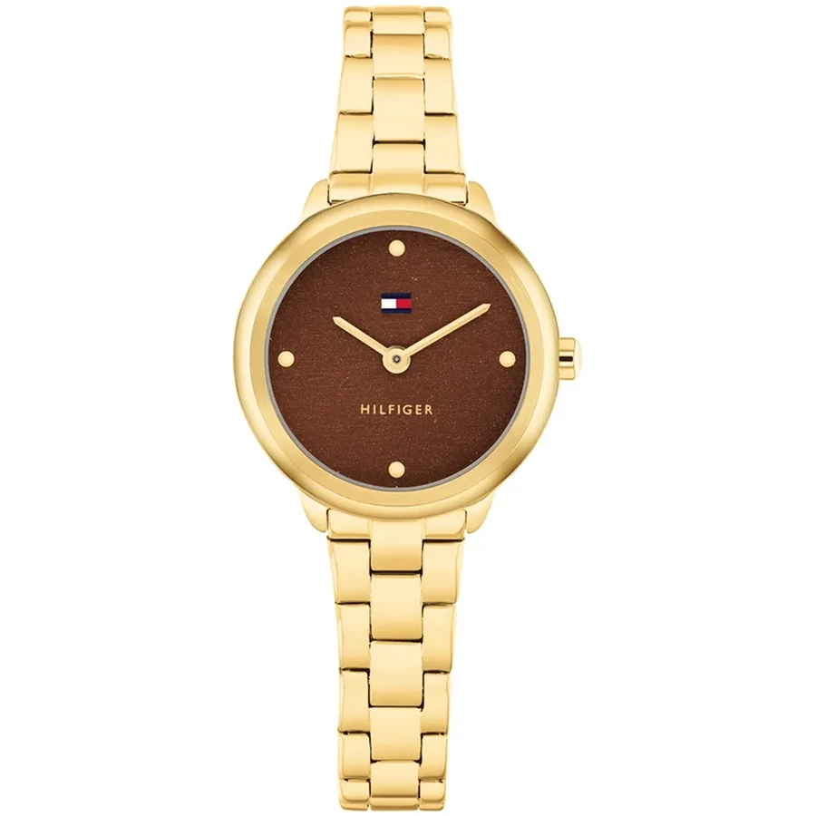 TOMMY HILFIGER COPPER DIAL LADIES GOLD STAINLESS STEEL WATCH