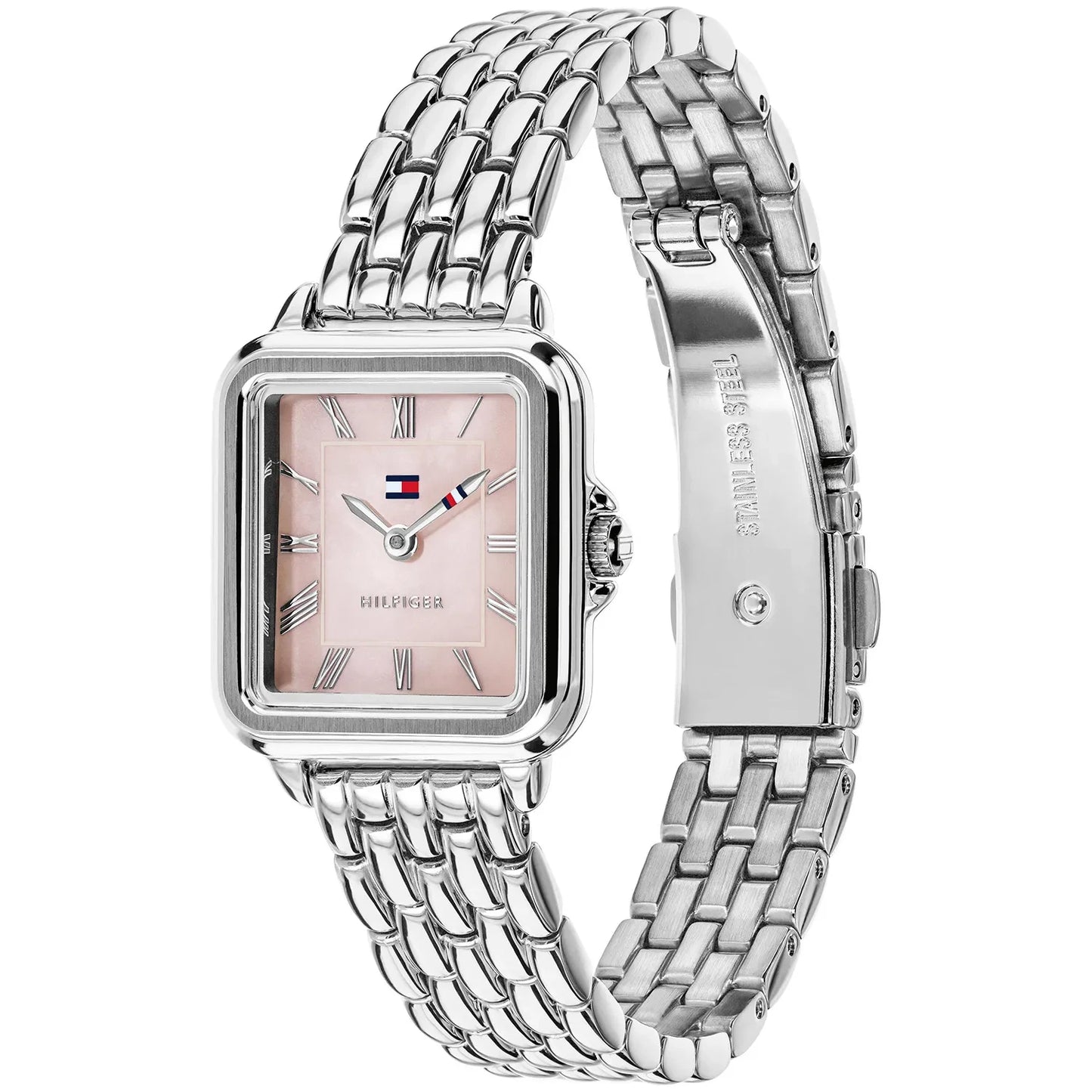 Tommy Hilfiger Pink Mother of Pearl Dial Ladies Stainless Steel Watch