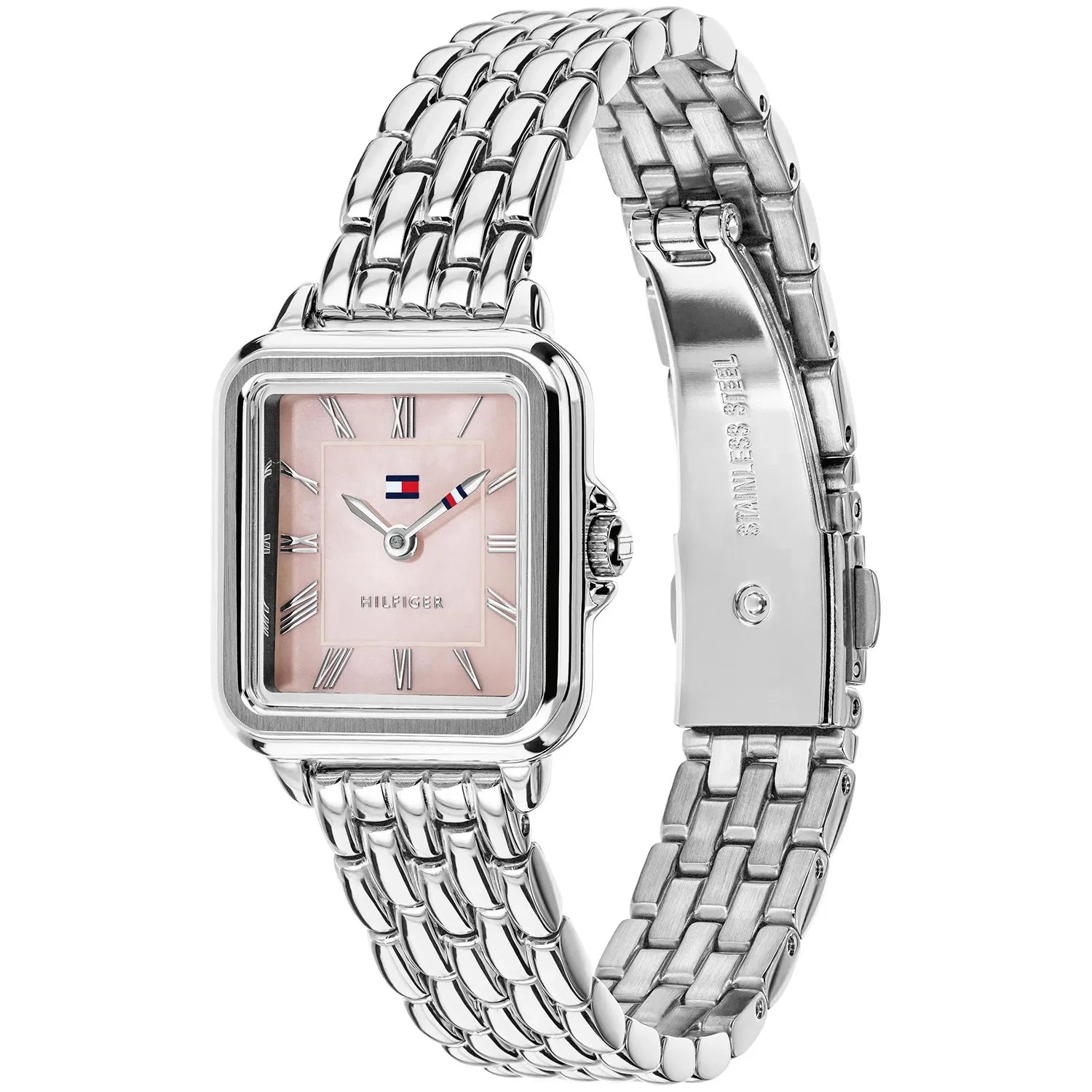 Tommy Hilfiger Pink Mother of Pearl Dial Ladies Stainless Steel Watch
