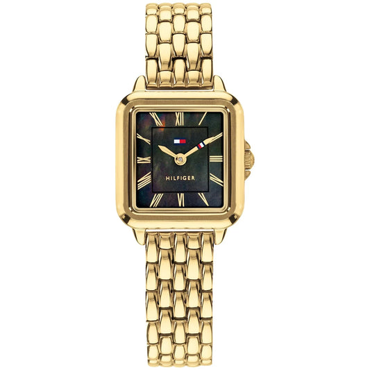 Tommy Hilfiger Green Mother of Pearl Dial Ladies Gold Stainless Steel Watch