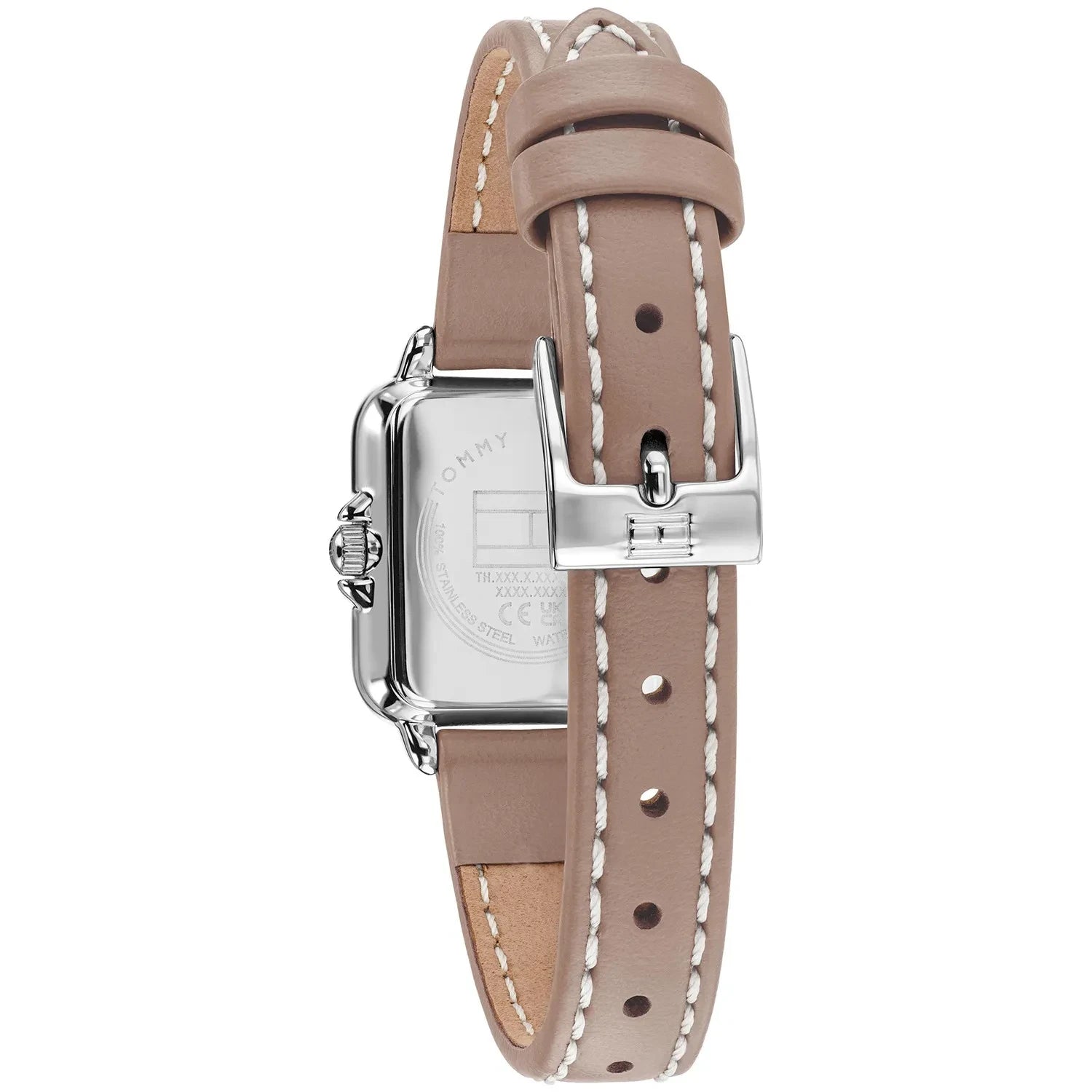 Tommy Hilfiger Square Dial Ladies Light Brown Leather Watch