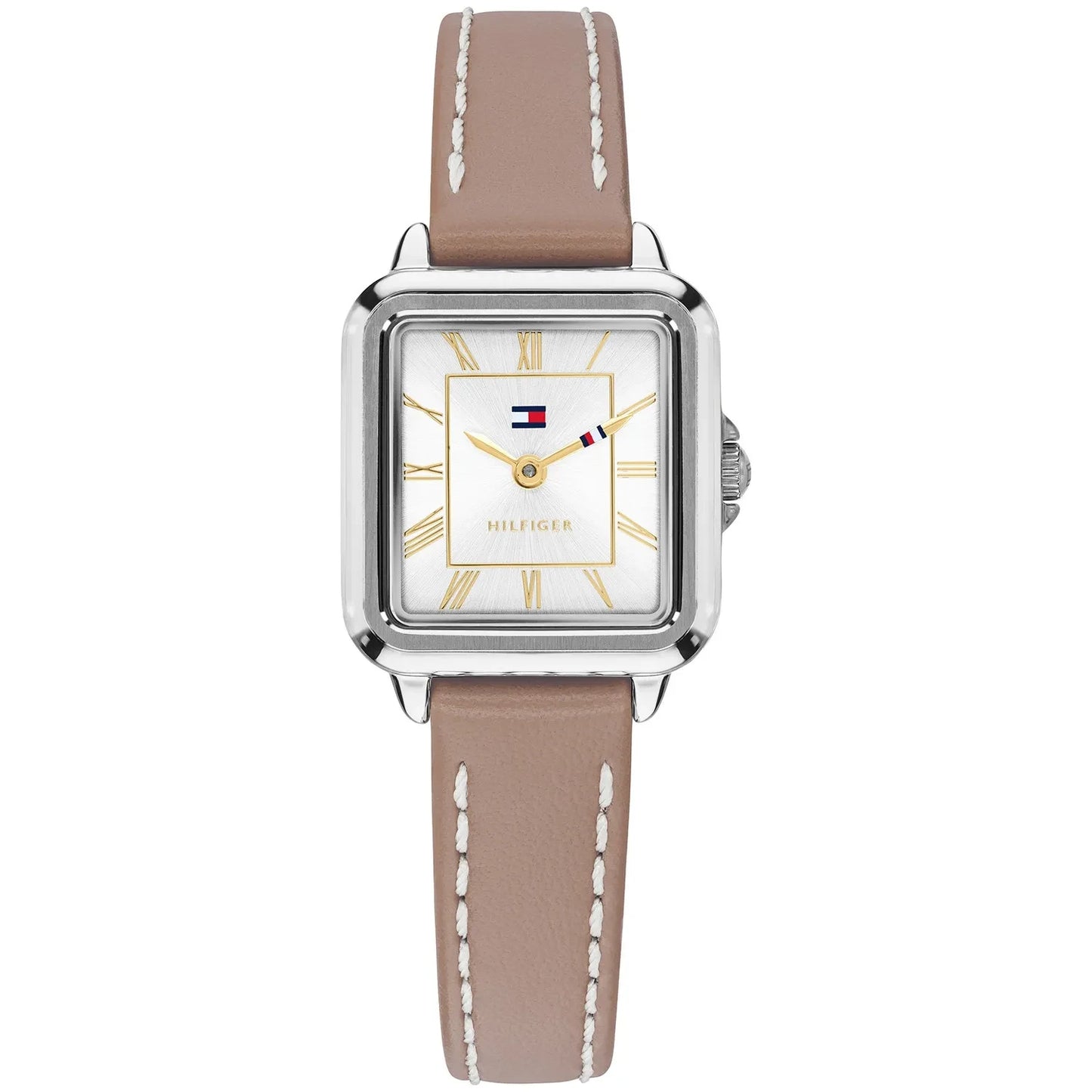 Tommy Hilfiger Square Dial Ladies Light Brown Leather Watch