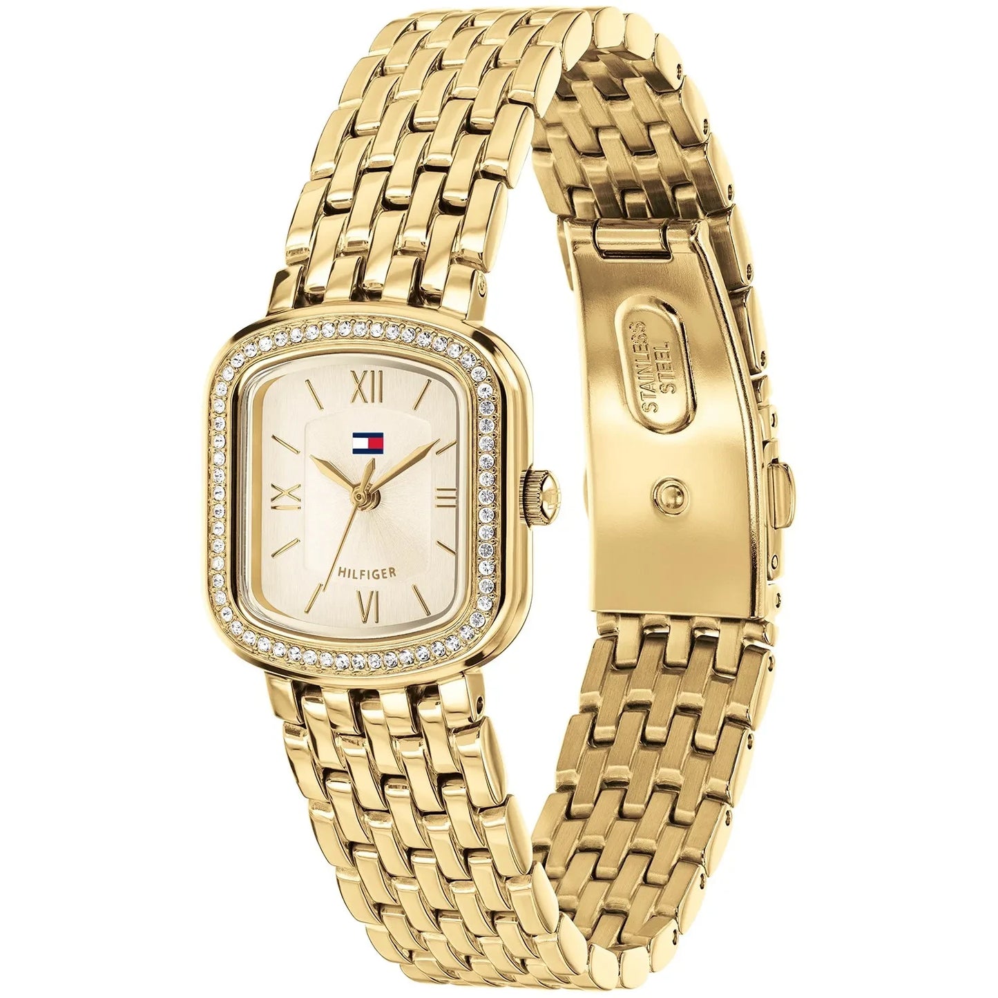 Tommy Hilfiger Zirconia Bezel Ladies Gold Stainless Steel Watch