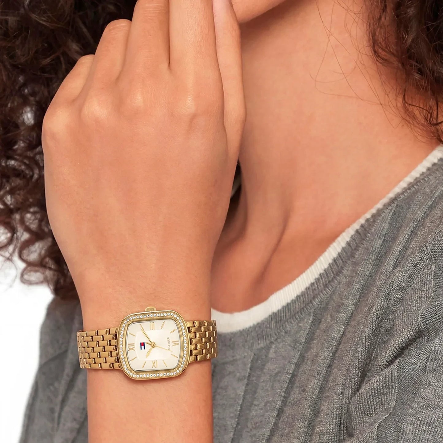Tommy Hilfiger Zirconia Bezel Ladies Gold Stainless Steel Watch