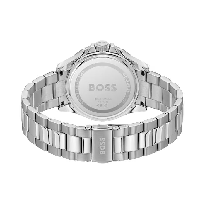 BOSS GREEN DIAL GENTS STAINLESS STEEL WATCH