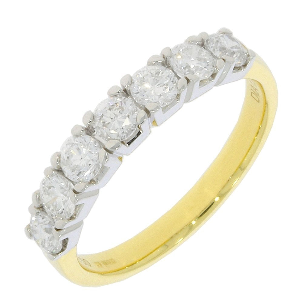 18CT 7 STONE CLAW SET DIAMOND ETERNITY STYLE RING WITH 1CT DIAMOND