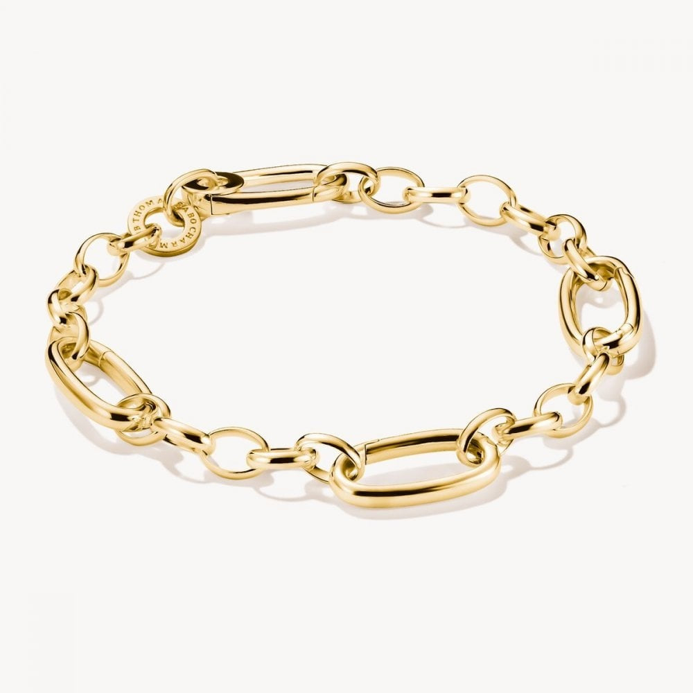 18CT GOLD ON SIL CHARM BRACELET WITH CONNECT LINK