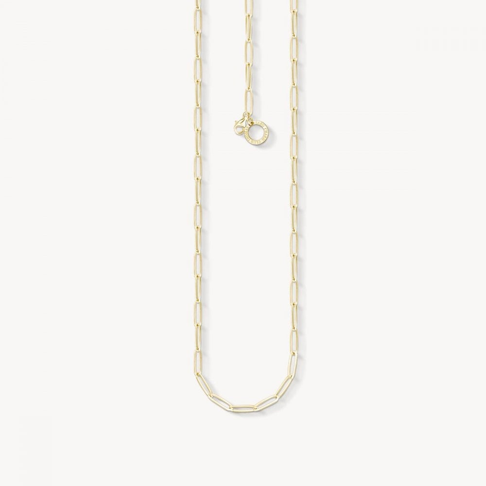 18CT GOLD ON SIL OPEN OVAL LINK CHAIN