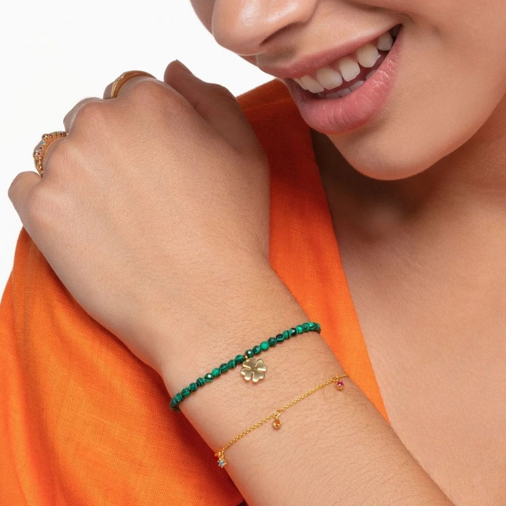 18CT GOLD ON SILVER BRACELET WITH COLOURFUL STONES