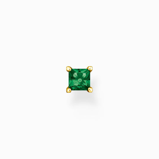 18CT GOLD ON SILVER EMERALD COLOURED STUD EARRINGS