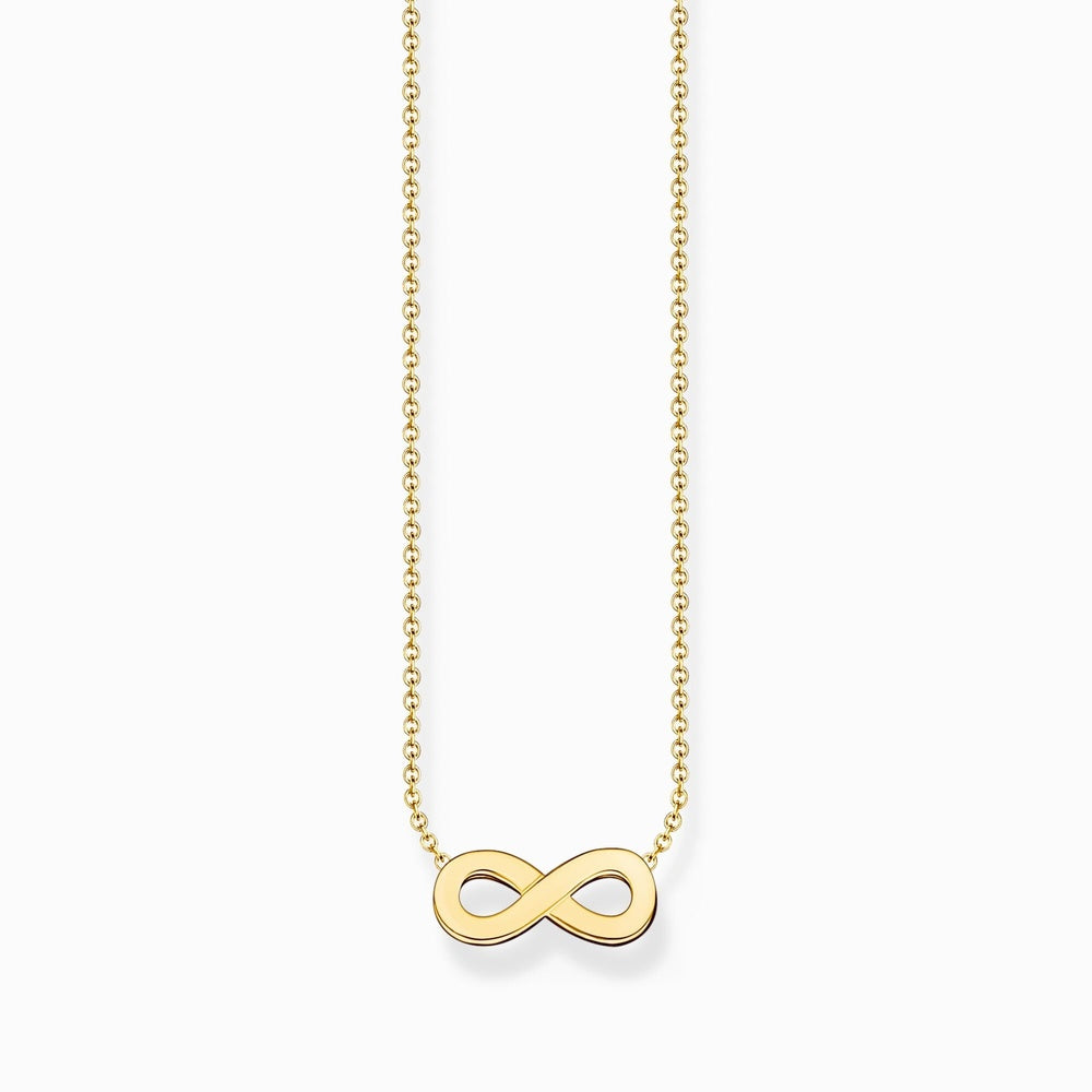 18CT GOLD ON SILVER NECKLACE WITH INFINITY PENDANT
