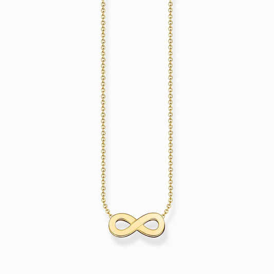 18CT GOLD ON SILVER NECKLACE WITH INFINITY PENDANT