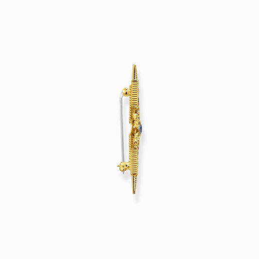 18CT GOLD ON SILVER STAR BROOCH WITH COLOURED STONES