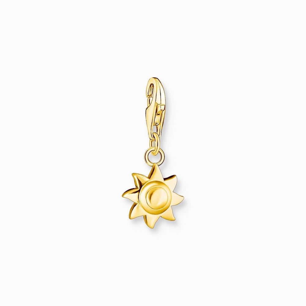 18CT GOLD ON SILVER SUN CHARM