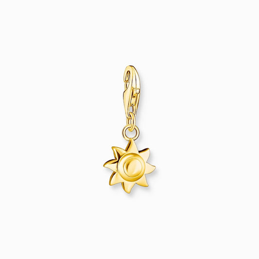 18CT GOLD ON SILVER SUN CHARM