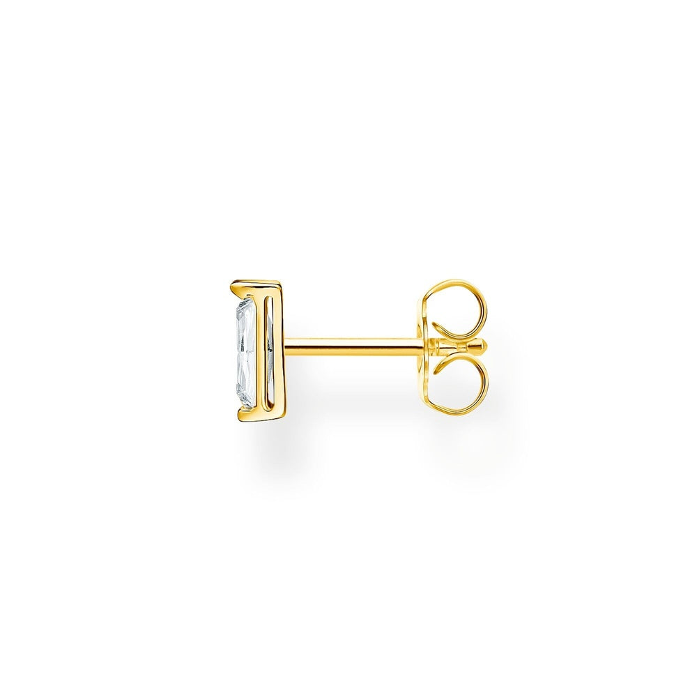 18CT GOLD ON SILVER ZIRCONIA STUD EARRINGS