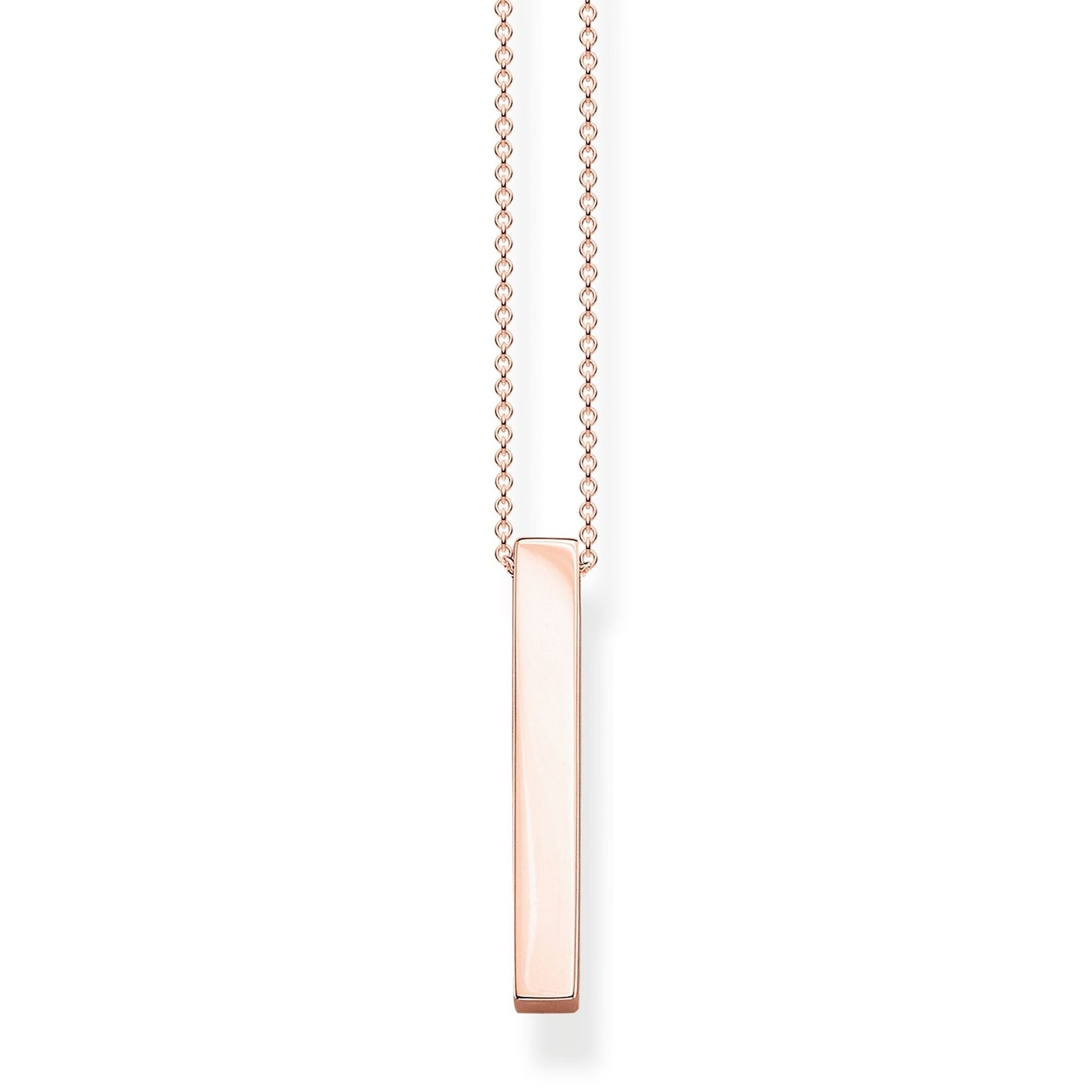18CT ROSE GOLD ON SILVER CUBOID ENGRAVABLE PENDANT