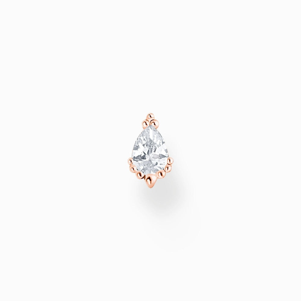 18CT ROSE GOLD ON SILVER ICE CRYSTAL STUD EARRINGS 
