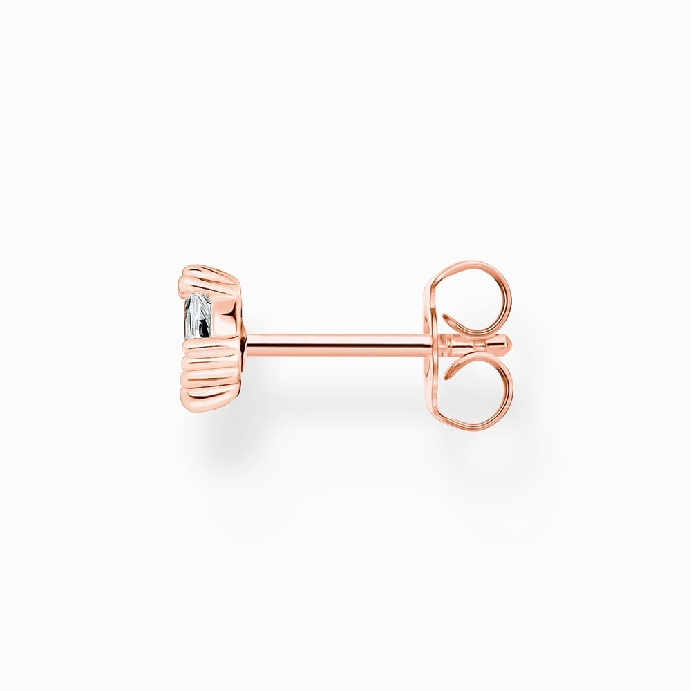 18CT ROSE GOLD ON SILVER ICE CRYSTAL STUD EARRINGS 