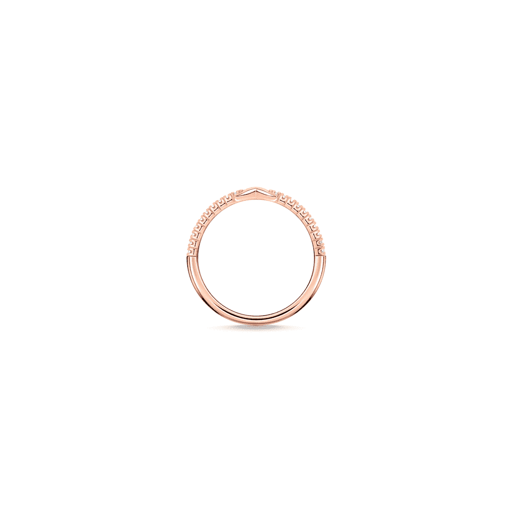 18CT ROSE GOLD ON SILVER ZIRCONIA INFINITY RING 