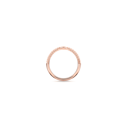 18CT ROSE GOLD ON SILVER ZIRCONIA INFINITY RING 