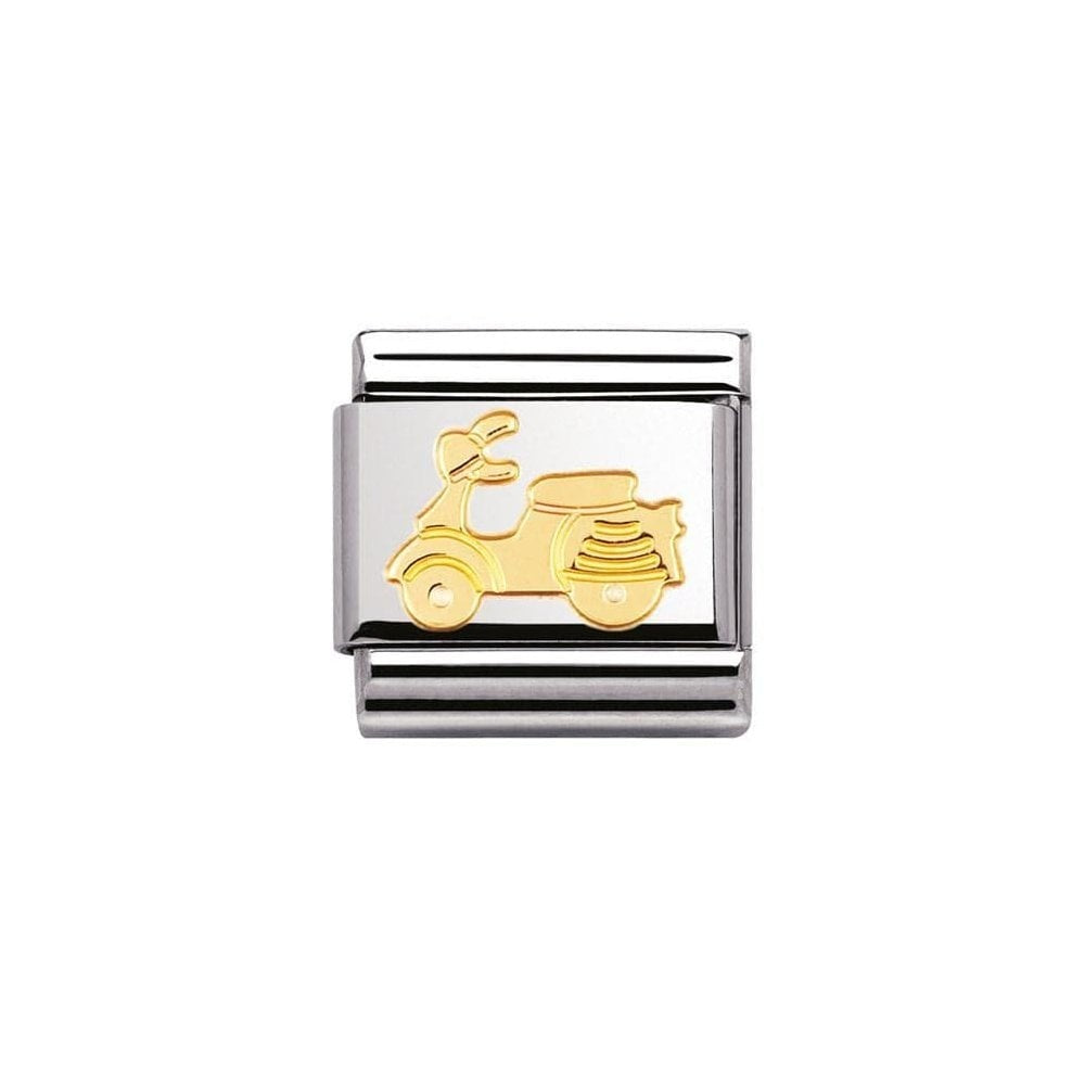 18CT SCOOTER CHARM ON STAINLESS STEEL CHARM