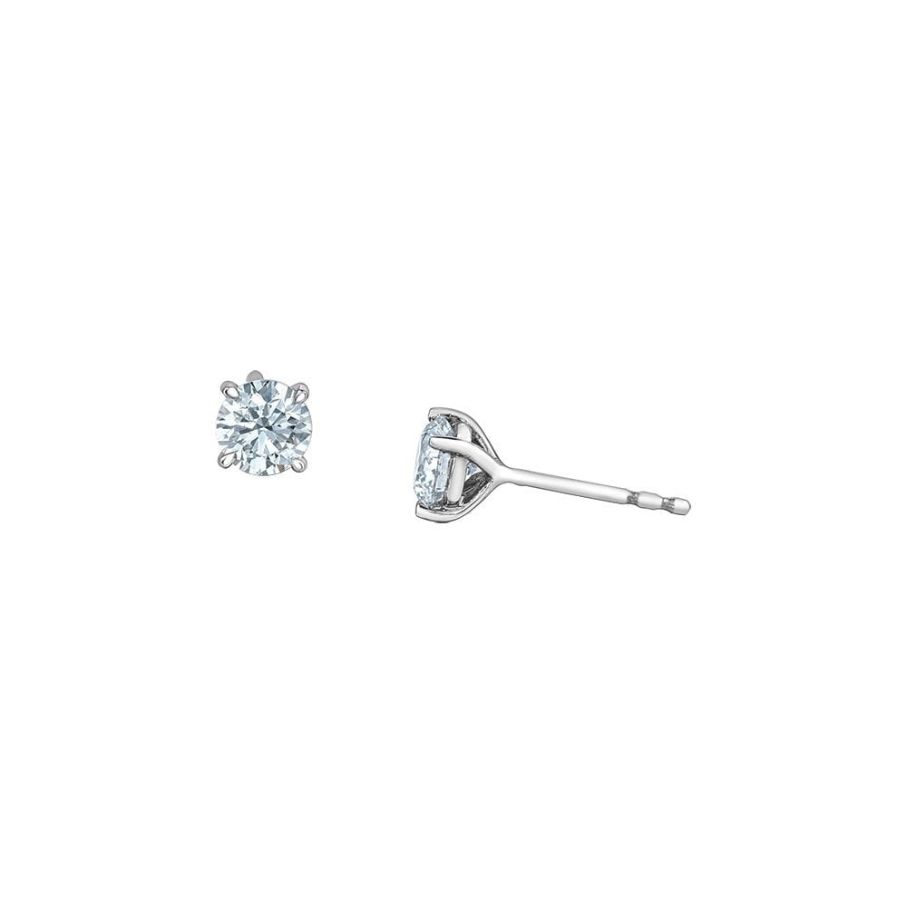 18CT WHITE GOLD 1CT LAB DIAMOND SOLITAIRE STUD EARRINGS