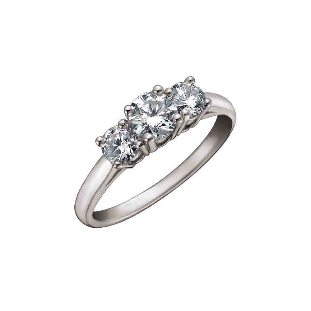 18CT WHITE GOLD 3 STONE DIAMOND RING