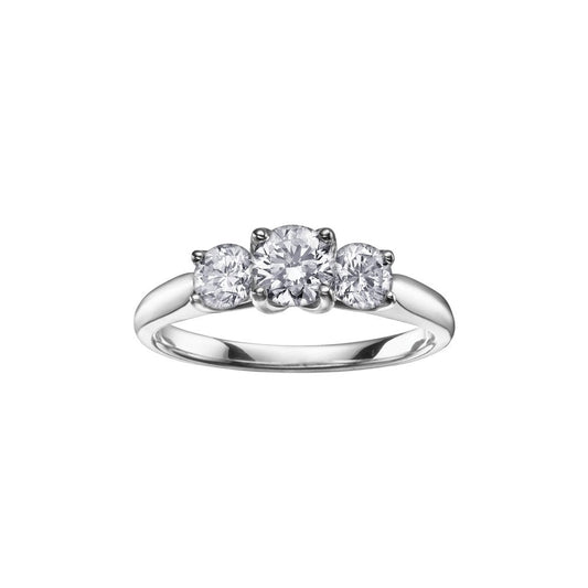 18CT WHITE GOLD 3 STONE DIAMOND RING