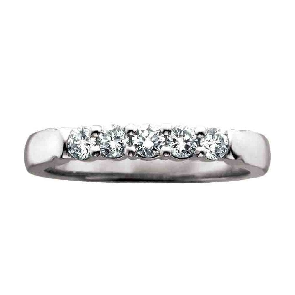 18CT WHITE GOLD 5 STONE DIAMOND RING 0.20CT