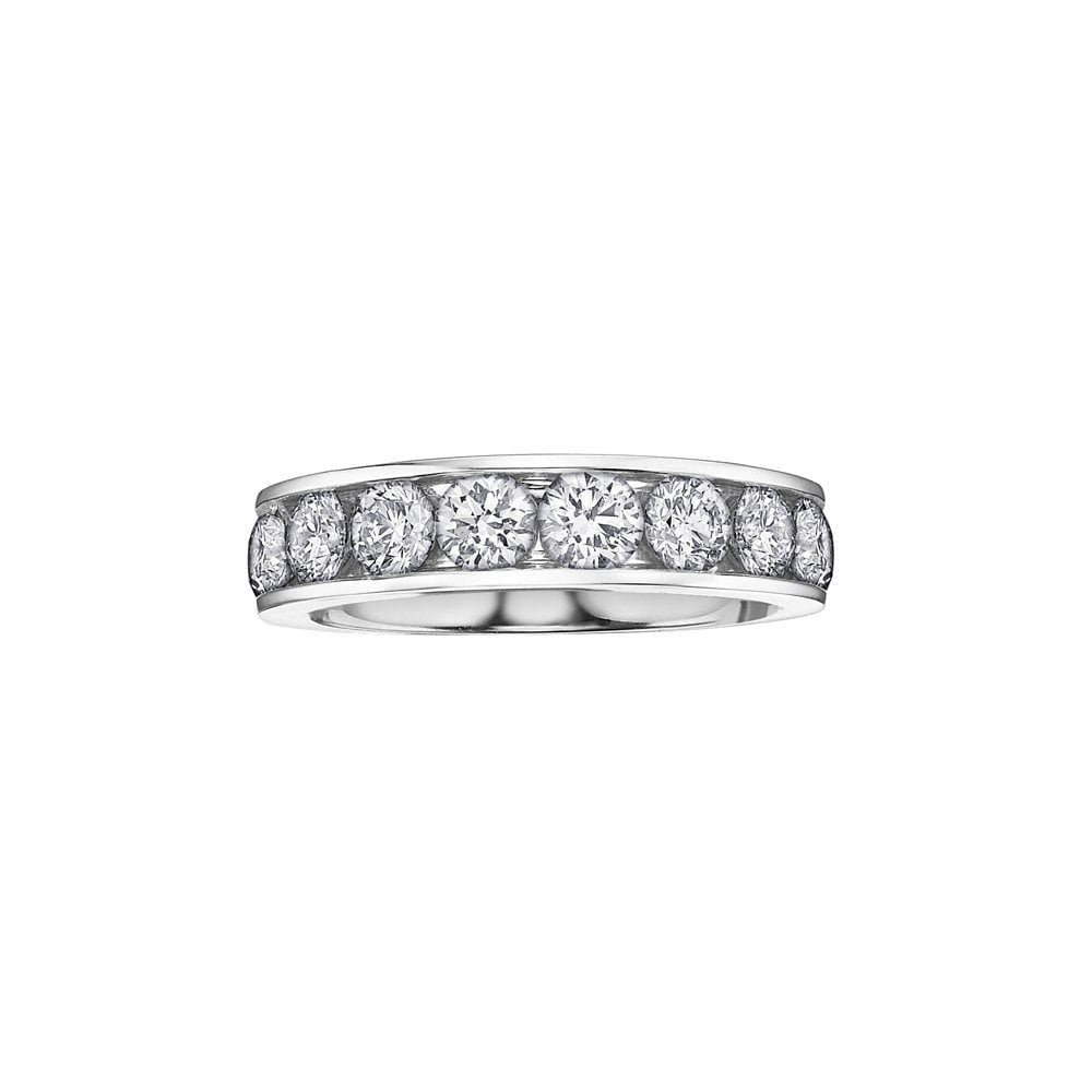 18CT WHITE GOLD CHANNEL SET DIAMOND BAND 0.10CT 