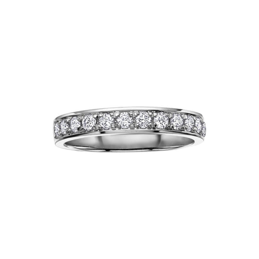18CT WHITE GOLD CHANNEL SET DIAMOND BAND 0.25CT