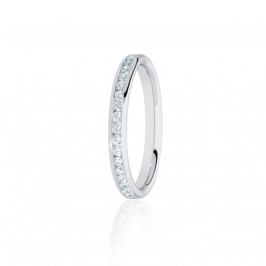 18CT WHITE GOLD CHANNEL SET DIAMOND RING WITH 0.25CT DIAMOND