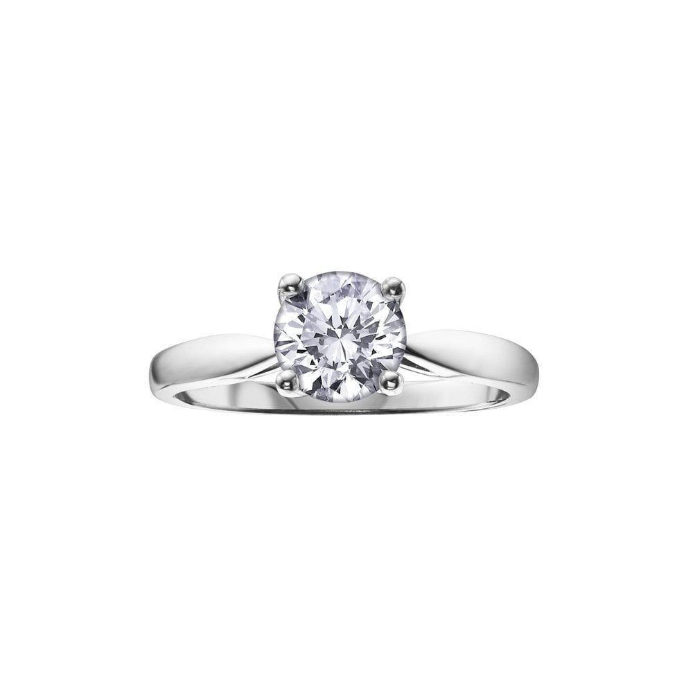 18CT WHITE GOLD DIAMOND SOLITAIRE RING