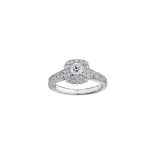 18CT WHITE GOLD HALO DIAMOND RING