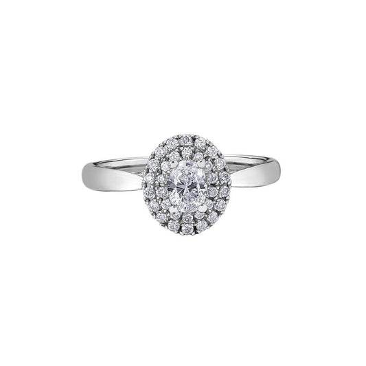 18CT WHITE GOLD OVAL DIAMOND RING