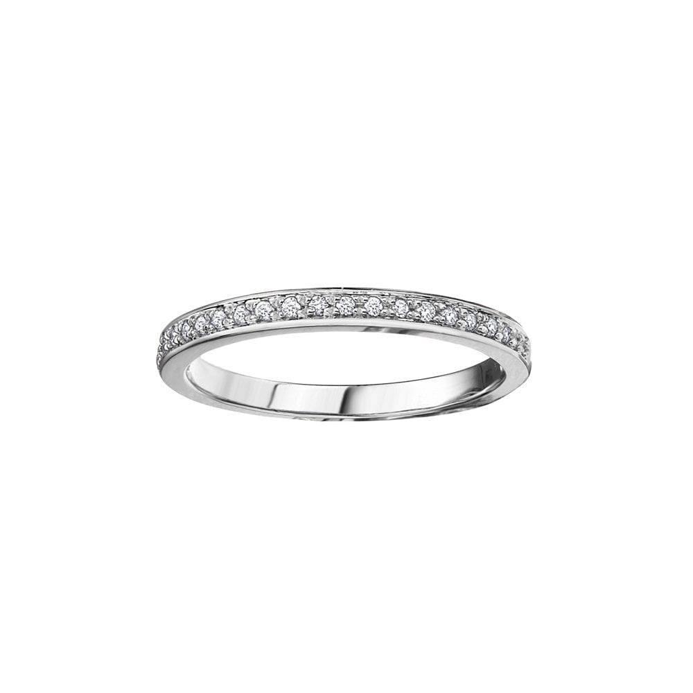 18CT WHITE GOLD PAVE SET DIAMOND BAND