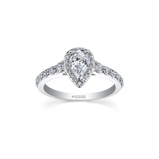18CT WHITE GOLD PEAR SHAPED DIAMOND RING