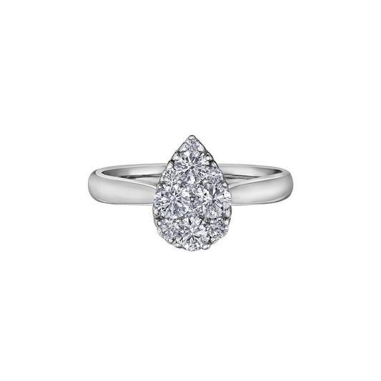 18CT WHITE GOLD PEAR SHAPED DIAMOND RING