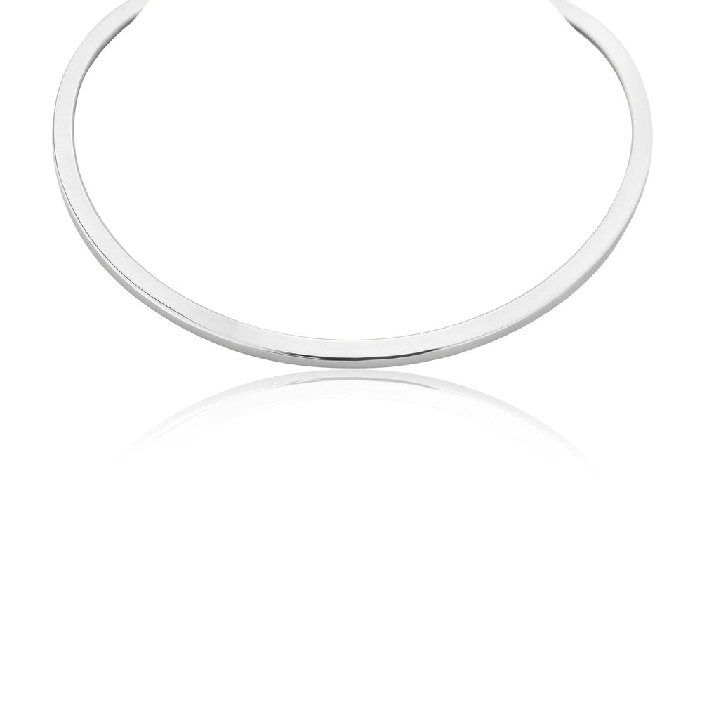 18CT WHITE GOLD VERMEIL ON STERLING SILVER TORC NECKLACE