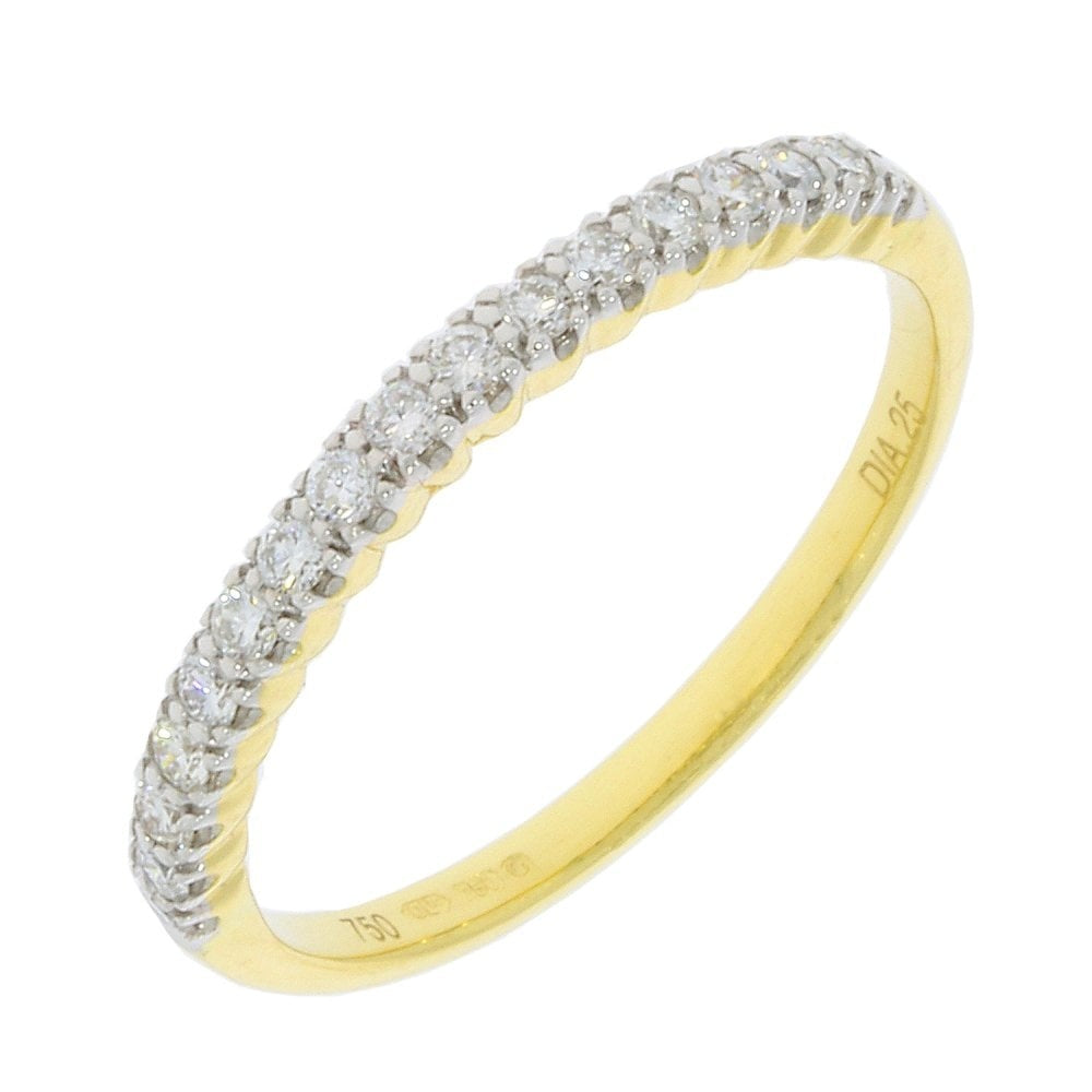 18CT YELLOW GOLD CLAW SET DIAMOND BAND