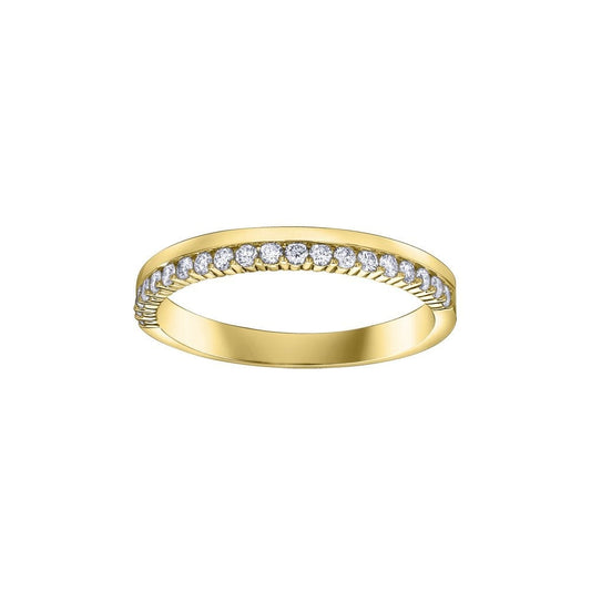 18CT YELLOW GOLD DIAMOND BAND WITH 0.25CT DIAMOND