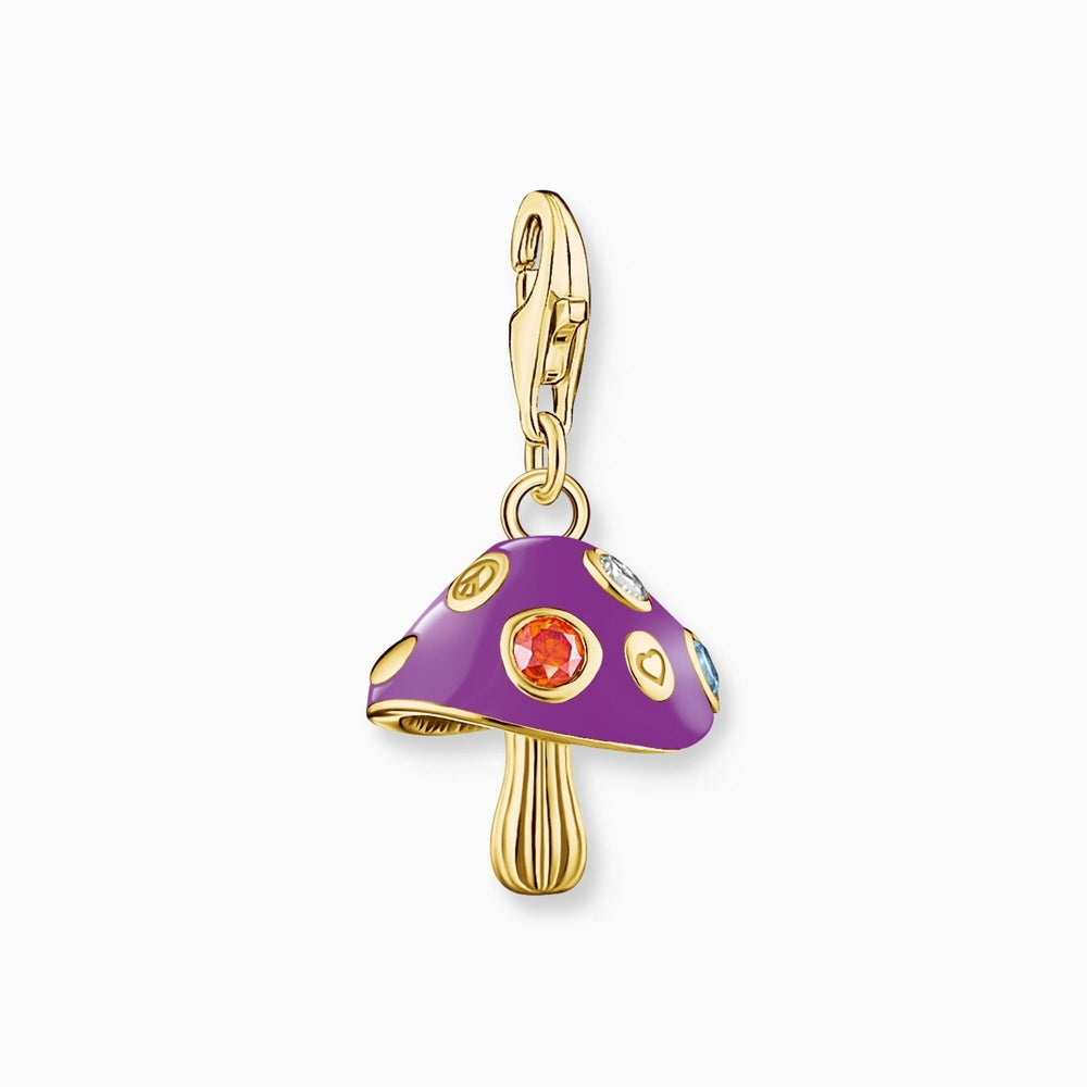 18ct Gold on Silver Colourful Fly Agaric Charm