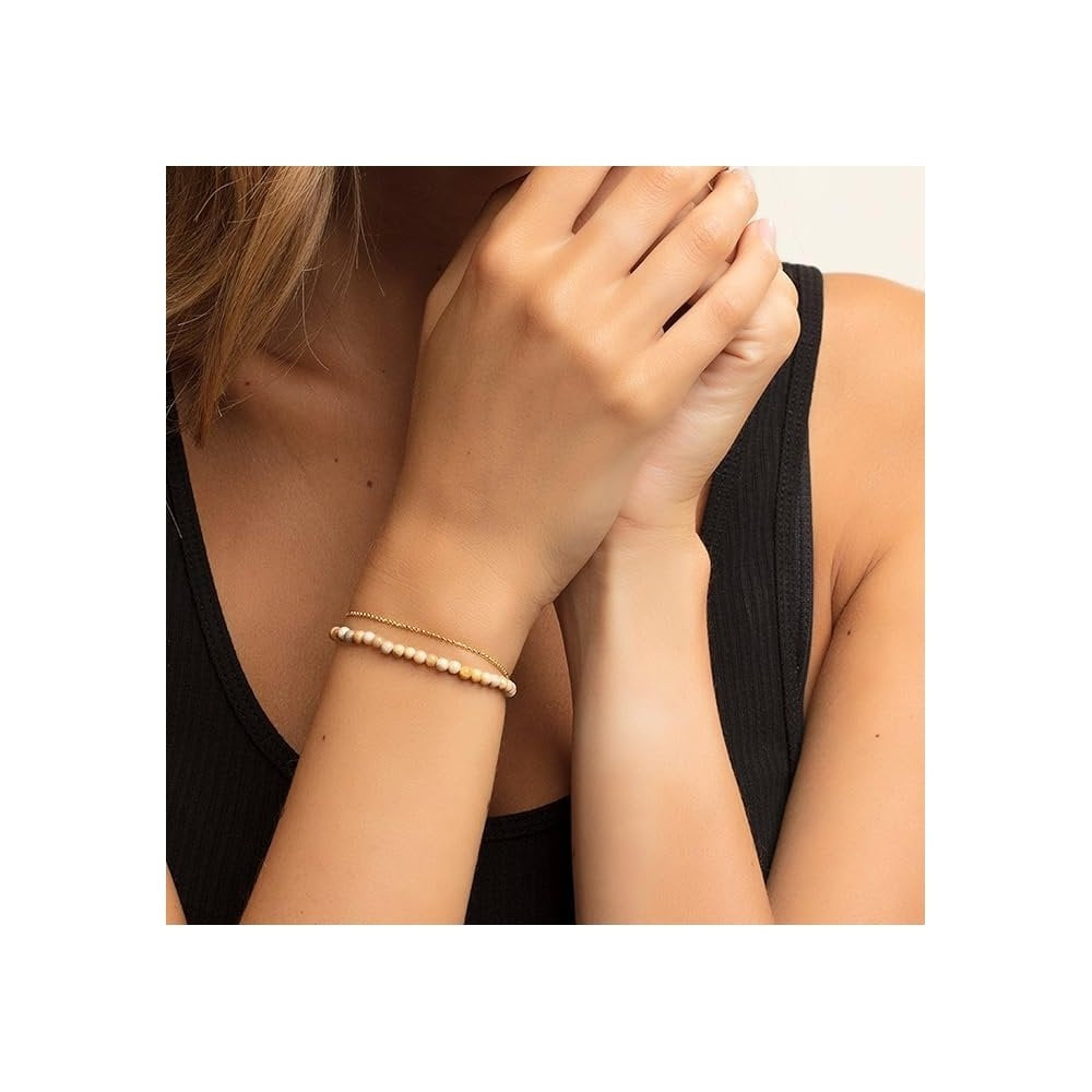18ct Gold on Silver, Daisy Jasmine Stones Bracelet